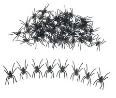 200 PCS Plastic Spiders Realistic Spiders Halloween Prank Props Decorations
