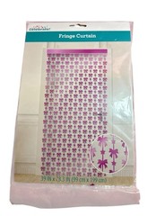 Fringe Bows And Stars Curtain Way To Celebrate! 39in X 78.3 In