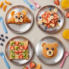 Homikit 6 Pack Stainless Steel Plates, 8 Inch Metal Kids 8 Inch, Silver