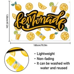 Lemonade Backdrop Banner Decor White – Lemon Party Theme Decorations for Lemo…