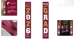 Charming 2026 Graduation Decorations: Maroon Gold Banners for Indoor/Outdoor Use