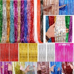 2M-3M FOIL FRINGE TINSEL BACKDROP CURTAIN DOOR WEDDING BIRTHDAY PARTY DECORATION
