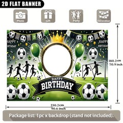 1pc 2D Personalized Custom Name Text Number Soccer Party Banner Football Decor❀