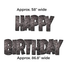 24″ Sparkle Happy Birthday EZ Set Yard Sign Set | 5pc Outdoor Lawn Decorations