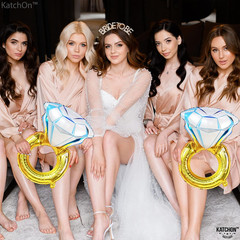 2Pcs Diamond Ring Balloons – 26 Inch | Wedding Ring Balloon for Bridal Shower De