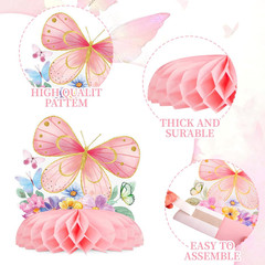9 PCS Butterfly Centerpieces for Tables Butterfly Birthday Party Decorations Spr