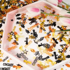 Orange and Black Graduation Confetti 2025, 1000 Pcs Grad Confetti Class of 20…
