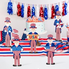 Uncle Sam Wooden Decoration – 5Pcs High Quality Wood Self Standing Patriotic …