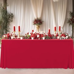 Haorui Open Back Table Skirts 4Pack Rectangle Wrinkle Resistant Table Clothes