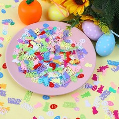 1800 PCS Easter Confetti Egg Bunny Chick Glitter Foil Scatter Table Party