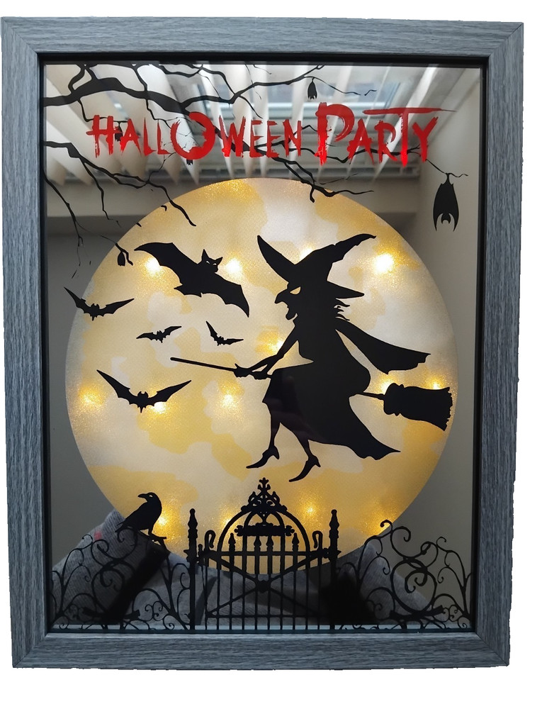 Brand New Treetop Halloween Lit Frame LED Light Decoration Indoor UK Seller