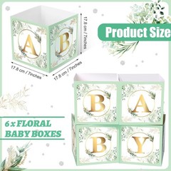 6 Pcs Baby Shower Centerpieces for Table Baby Shower Flower Boxes Gender Reve…