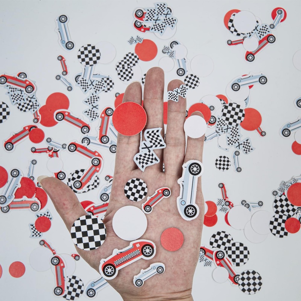 200 PCS Race Car Confetti, Birthday Party Decorations, Table Decor, Supplies