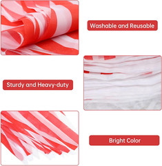 120 Pc 170Ft Red and White Striped Pennant Banner for Carnival, Birthday Decor