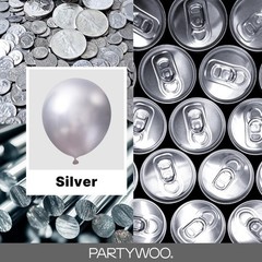 Silver Balloons 140 pcs Different Sizes of 18 12 10 5 Inch Silver Balloon Arc…