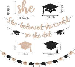 Rose-Gold Pink Black 2026 Graduation Party-Decorations – 18Pcs Kit Congratulatio
