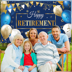 Retirement Party Decorations, Extra Large Fabric Retire Sign Banner Photo Booth