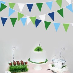 32Ft Golf Party Decorations Blue Green Fabric Triangle Banner Flag Banner Pen…