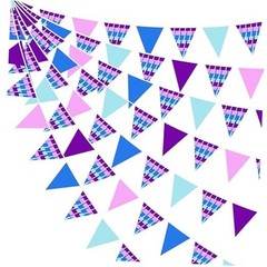 32Ft Video Games Party Decorations Purple Pink Blue Theme Fabric Banner Llama