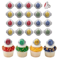 Harry Potter™ Rings, 24 Hogwarts™ Houses Cupcake Decorations Featuring Gryffi…