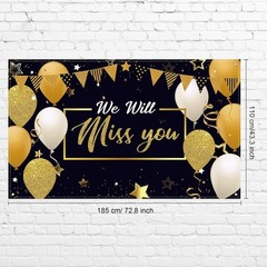 We Will Miss You Banner- Extra Large 72 x 44 Inch, Graduation Backdrop for 20…