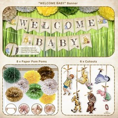 Classic Pooh Theme Party Decorations – Tablecloth, Toppers