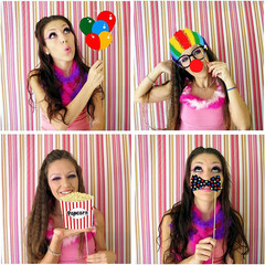 36Pcs Circus Photo Booth Props with Sticker Funny Carnival Theme Party Decoratio