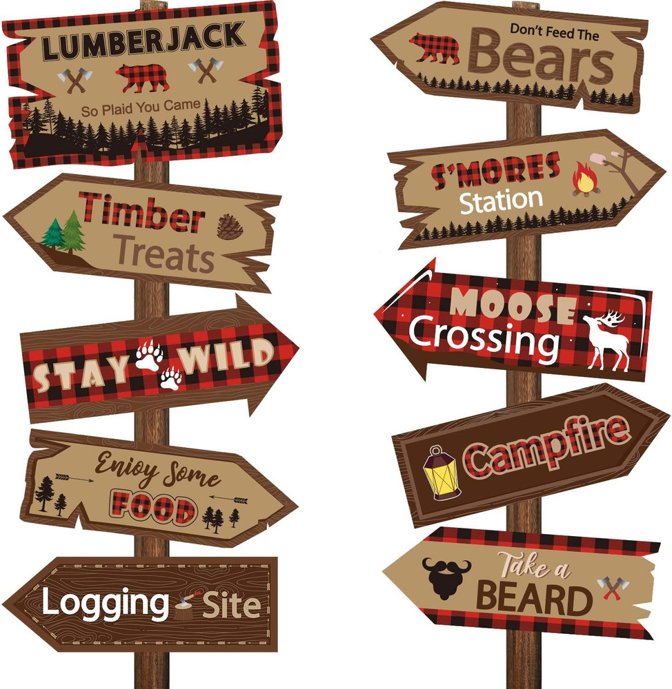 20 Pieces Party Direction Signs Decor, Welcome Directional Signs for Birthday Sh