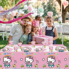 81 pcs, Hello Kitty birthday party supplies, Kitty Cat decorations 10 guests.