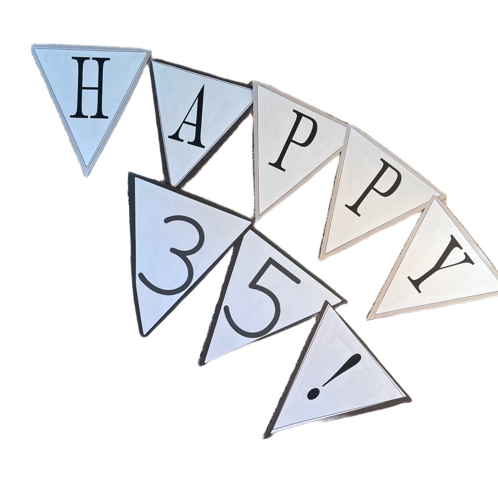 Happy birthday anniversary sign paper 35 35th banner Decorations Party Handmade