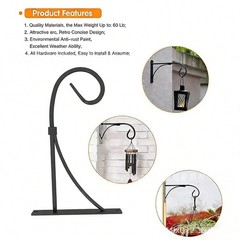 For Outdoor Hanging Basket Support for Concrete Posts Carbon Steel Black Copper