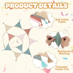 3.1m/10.2ft Fabric Pennant Banner, Pennant Banner Flags, Light Candy