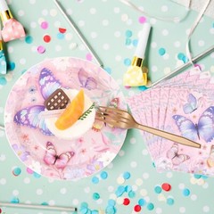 Butterfly Disposable Any Ocassion Tableware (Plates, Napkins, Forks)