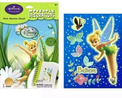 Tinker Bell Moveable Sticker Decorations Glow in The Dark Lot 11 Hallmark Disney