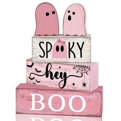Lineshading 4 Pcs Pink Halloween Decor Ghost Table Decorations Halloween Tie…
