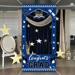 1pc, 2025 Graduation Vinyl Background Photo Frame and 1set Congrats Class