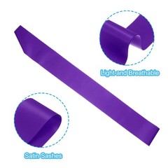 2Pcs 63″x4″ Blank Satin Sash DIY Plain Sash Prom Queen Sashes Purple