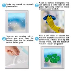 6 Sheets St. Patrick’s Day Window Clings – Large Watercolor Clover Tree Decals,
