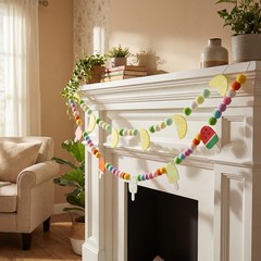 3 Pack Lemon Garland Decoration 6 ft Felt Summer Garland Colorful Fruit Ice P…