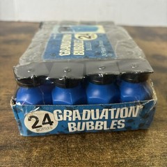 Graduation Party Blow Bubbles! – 24 Mini Graduate Hat & Gown Shaped Bottles VTG