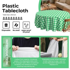 8 Pack Plastic Tablecloth 84″ Disposable Table Cloths for 6 to 8 Foot Tables …