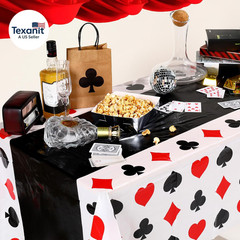 3 Pcs Casino Theme Party Decorations Poker Tablecloth Poker Plastic Disposable T