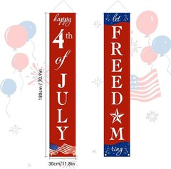 4th of July Decorations Red White and Blue Banner Outdoor Hanging American Fl…