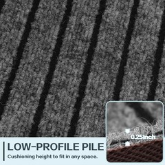 Heyroll Custom Size Hallway Runner Rug, Backed Non-Slip 2 ft x 6 ft, Grey