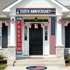 3 Pcs 250th Anniversary Banners 1776-2026 American Patriotic black