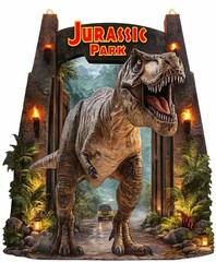 Jurassic Dinosaur T-Rex Gate 6ft Life Size Cardboard Cutout Standee