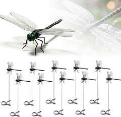 10 Pcs Dragon Fly Clips,Black Artificial Dragonfly Decor with Detachable PVC Win