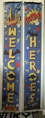 NEW Welcome Heroes 12”x72” Hanging Backdrop Banners Signs Porch Classroom Party