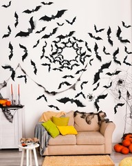 120 Pcs Halloween Decorations 3D Bats Decor, 4 Sizes Scary Bat