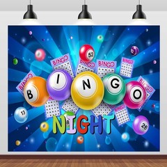 Bingo Night Game Time Backdrop Photography Background Banner Party Supplies